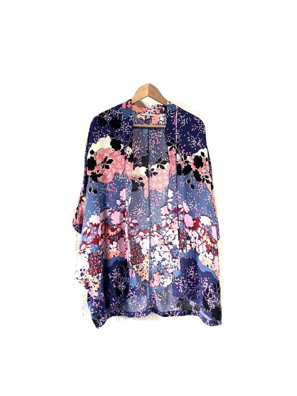 Victoria's Secret Floral Kimono Cardigan | Blue Pink | XS/S | Boho Summer Layer